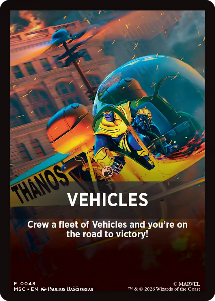 Vehicles Theme Card [Marvel Super Heroes Commander] | Deep Dive Games St. Marys