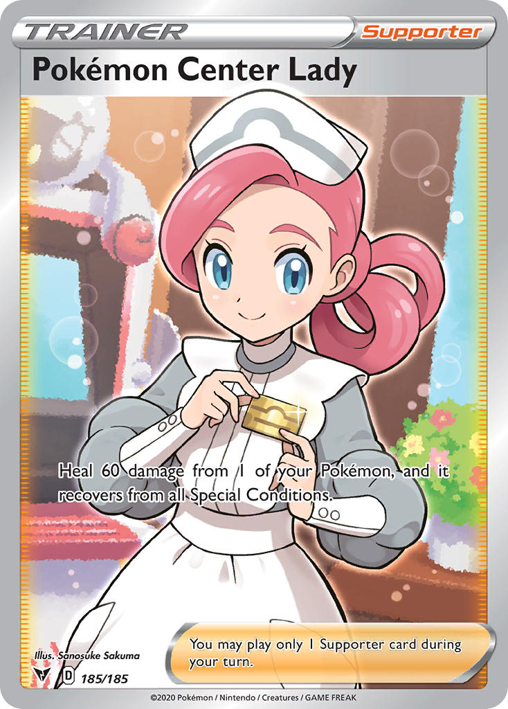 Pokemon Center Lady (185/185) [Sword & Shield: Vivid Voltage] | Deep Dive Games St. Marys