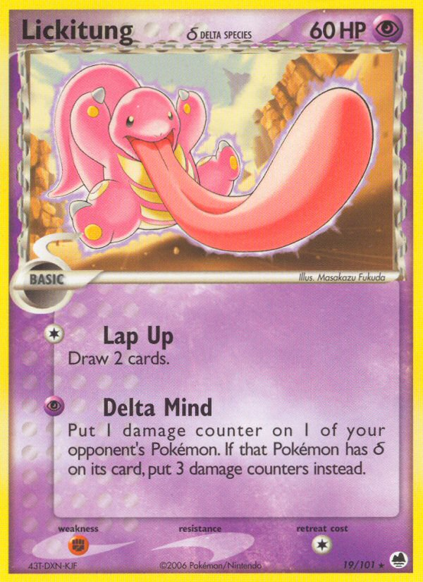 Lickitung (19/101) (Delta Species) [EX: Dragon Frontiers] | Deep Dive Games St. Marys
