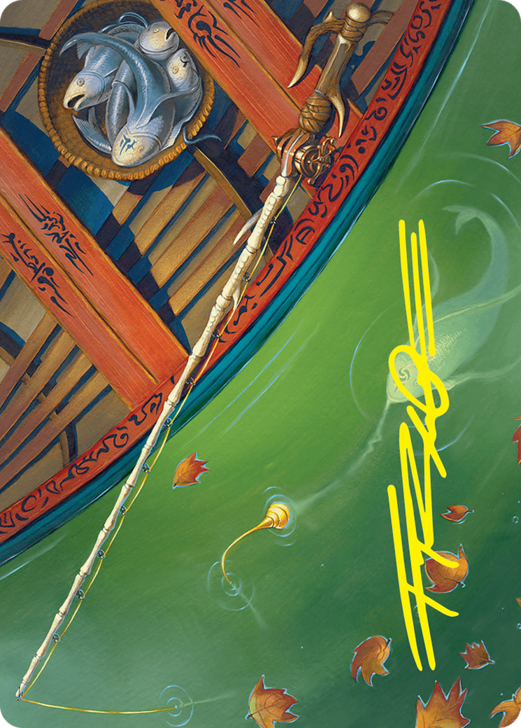 Fishing Pole Art Card (18/54) (Gold-Stamped Signature) [Foundations Art Series] | Deep Dive Games St. Marys