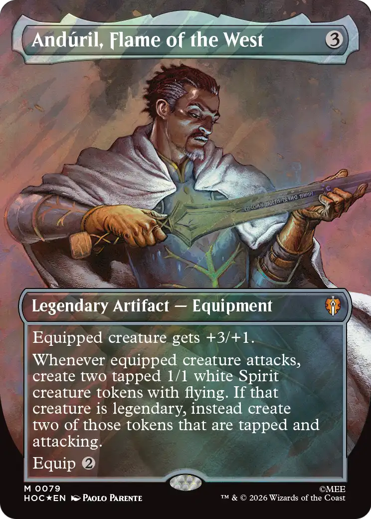 Anduril, Flame of the West (Borderless) (Surge Foil) [The Hobbit: Eternal-Legal] | Deep Dive Games St. Marys