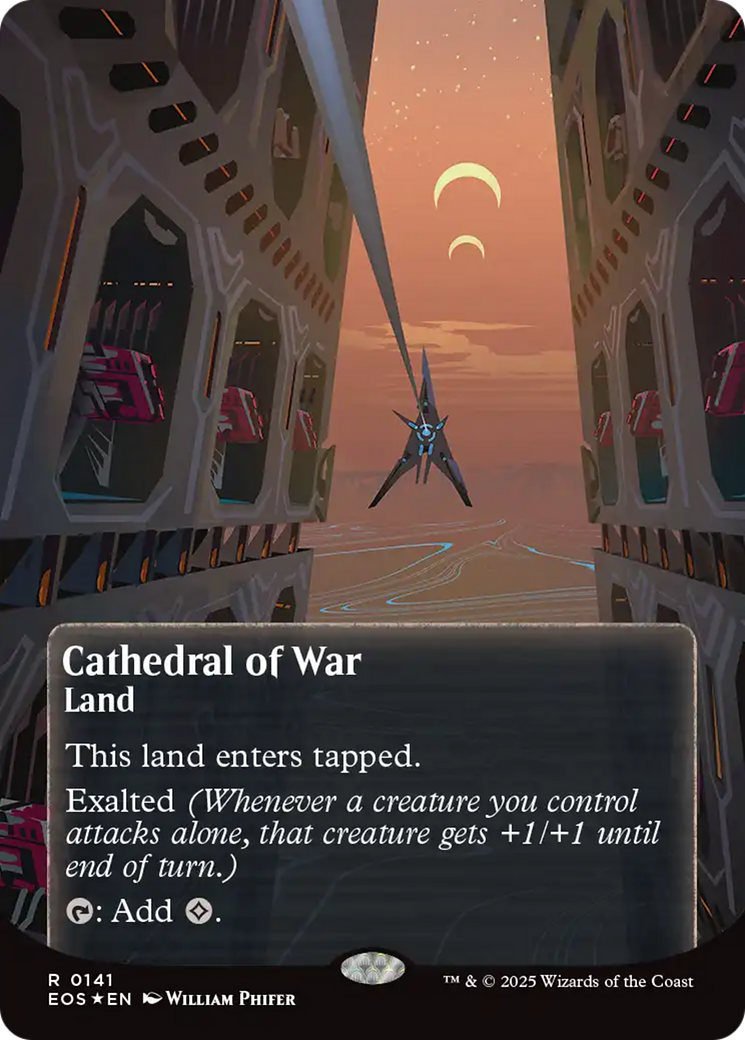 Cathedral of War (0141) (Borderless) (Galaxy Foil) [Edge of Eternities: Stellar Sights] | Deep Dive Games St. Marys