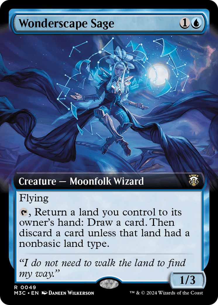 Wonderscape Sage (Extended Art) [Modern Horizons 3 Commander] | Deep Dive Games St. Marys