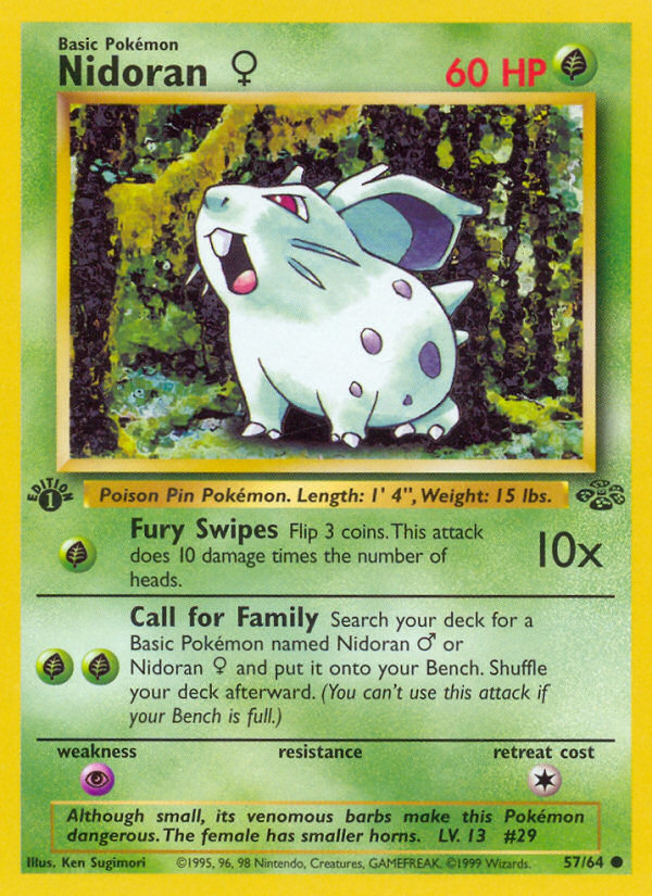 Nidoran (57/64) (Female) [Jungle 1st Edition] | Deep Dive Games St. Marys