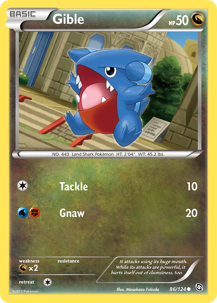 Gible (86/124) [Black & White: Dragons Exalted] | Deep Dive Games St. Marys