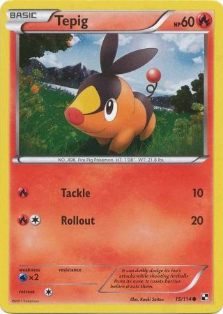 Tepig (15/114) (Cosmos Holo) [Black & White: Base Set] | Deep Dive Games St. Marys