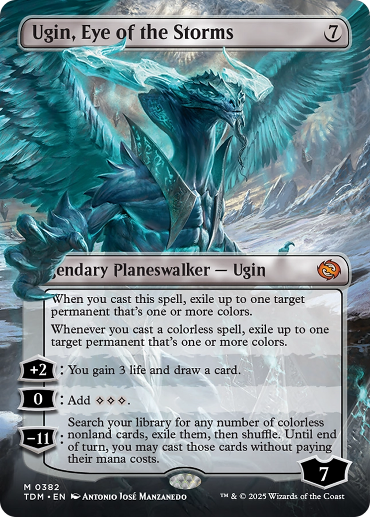 Ugin, Eye of the Storms (Borderless) [Tarkir: Dragonstorm] | Deep Dive Games St. Marys