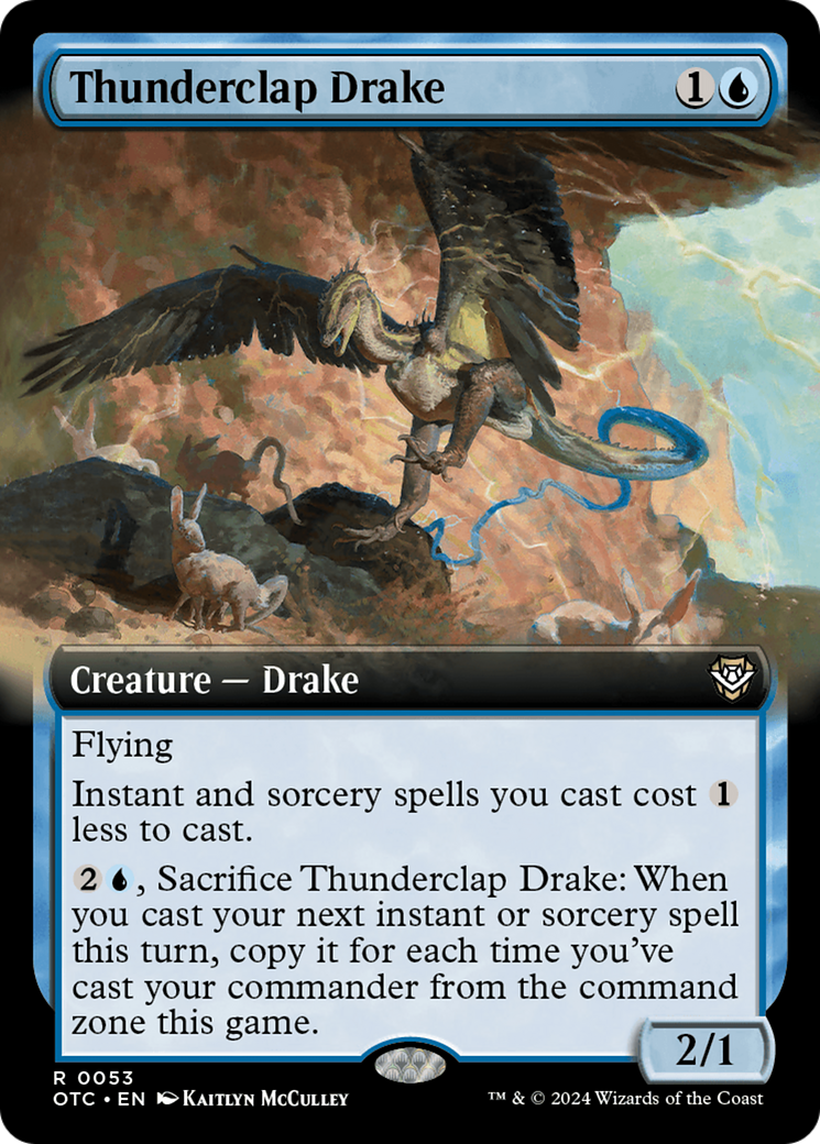 Thunderclap Drake (Extended Art) [Outlaws of Thunder Junction Commander] | Deep Dive Games St. Marys