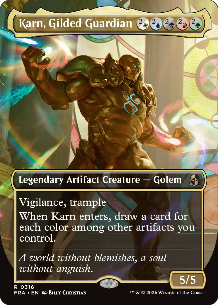 Karn, Gilded Guardian (Borderless) [Reality Fracture] | Deep Dive Games St. Marys