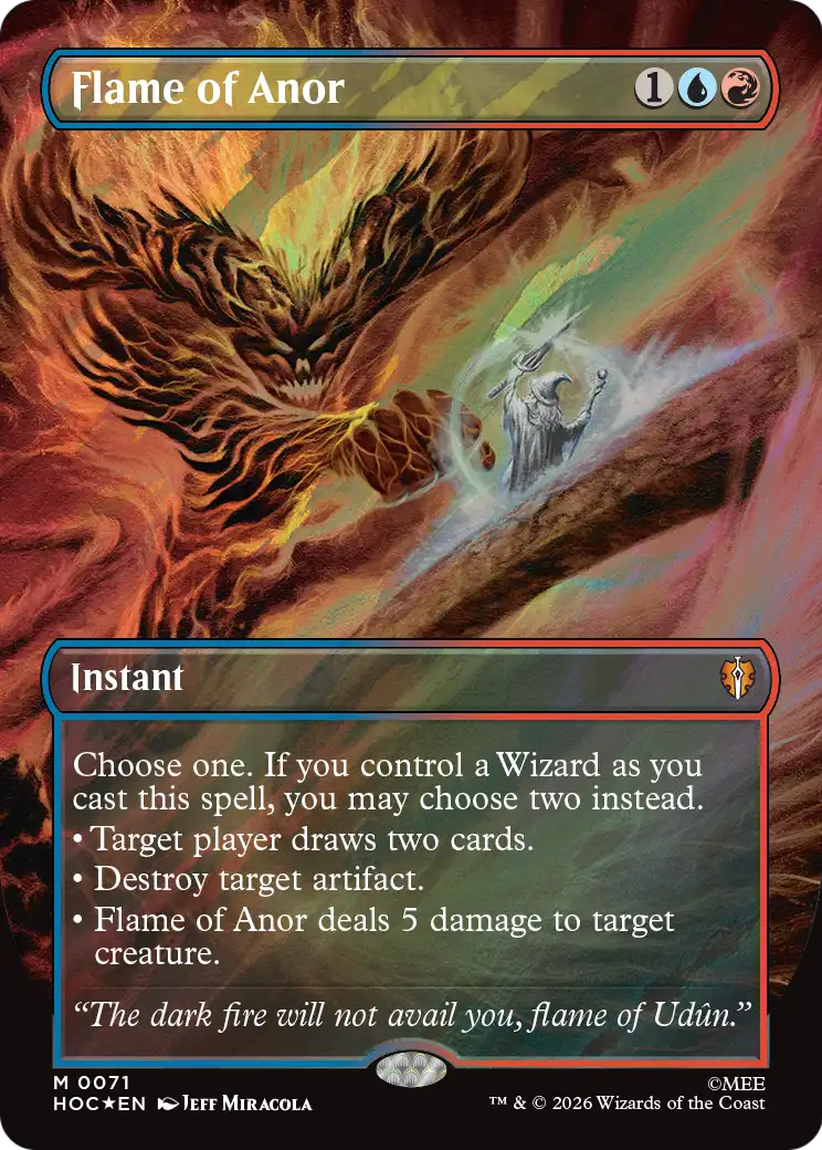 Flame of Anor (Borderless) (Surge Foil) [The Hobbit: Eternal-Legal] | Deep Dive Games St. Marys