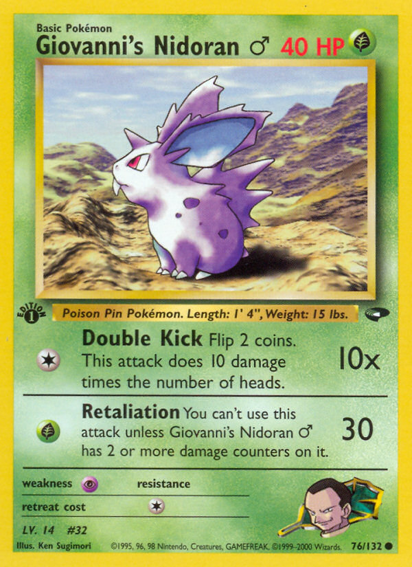 Giovanni's Nidoran (76/132) (Male) [Gym Challenge 1st Edition] | Deep Dive Games St. Marys