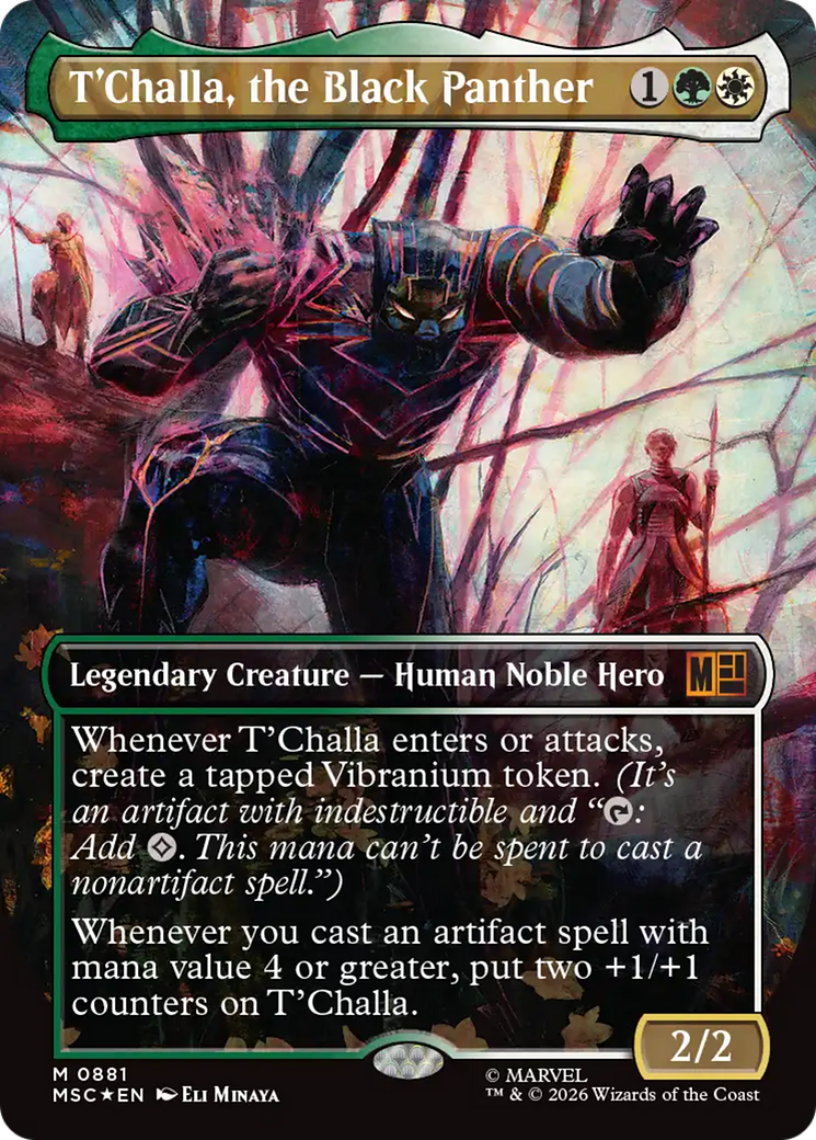 T'Challa, the Black Panther (Borderless) (Surge Foil) [Marvel Super Heroes Commander] | Deep Dive Games St. Marys