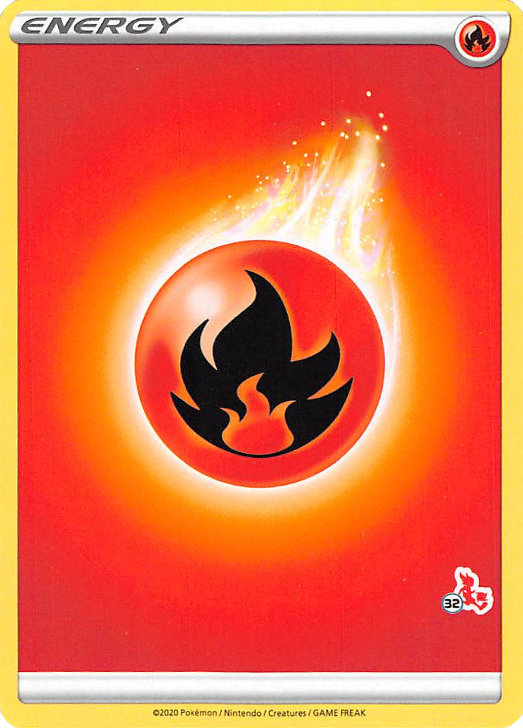 Fire Energy (Cinderace Stamp #32) [Battle Academy 2022] | Deep Dive Games St. Marys