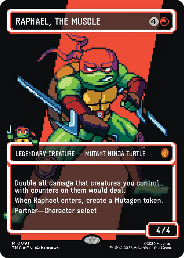 Raphael, the Muscle (0091) (Borderless) (Surge Foil) [Teenage Mutant Ninja Turtles Commander] | Deep Dive Games St. Marys