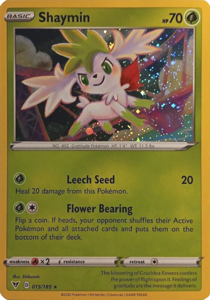 Shaymin (015/185) (Cosmos Holo) [Sword & Shield: Vivid Voltage] | Deep Dive Games St. Marys