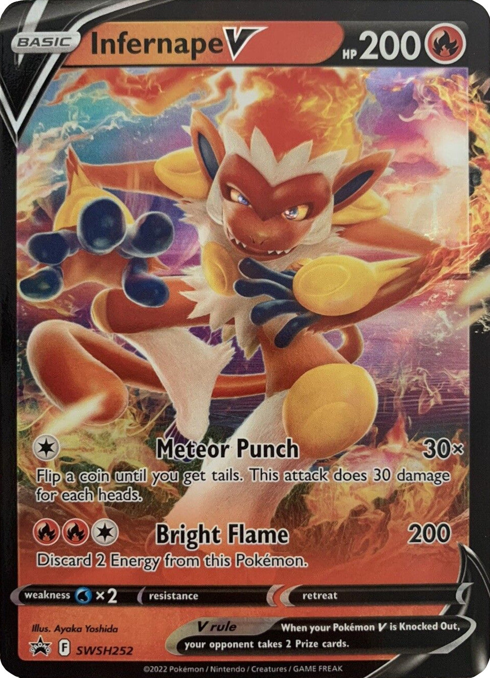 Infernape V (SWSH252) (Jumbo Card) [Sword & Shield: Black Star Promos] | Deep Dive Games St. Marys