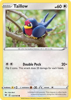 Taillow (133/185) [Sword & Shield: Vivid Voltage] | Deep Dive Games St. Marys