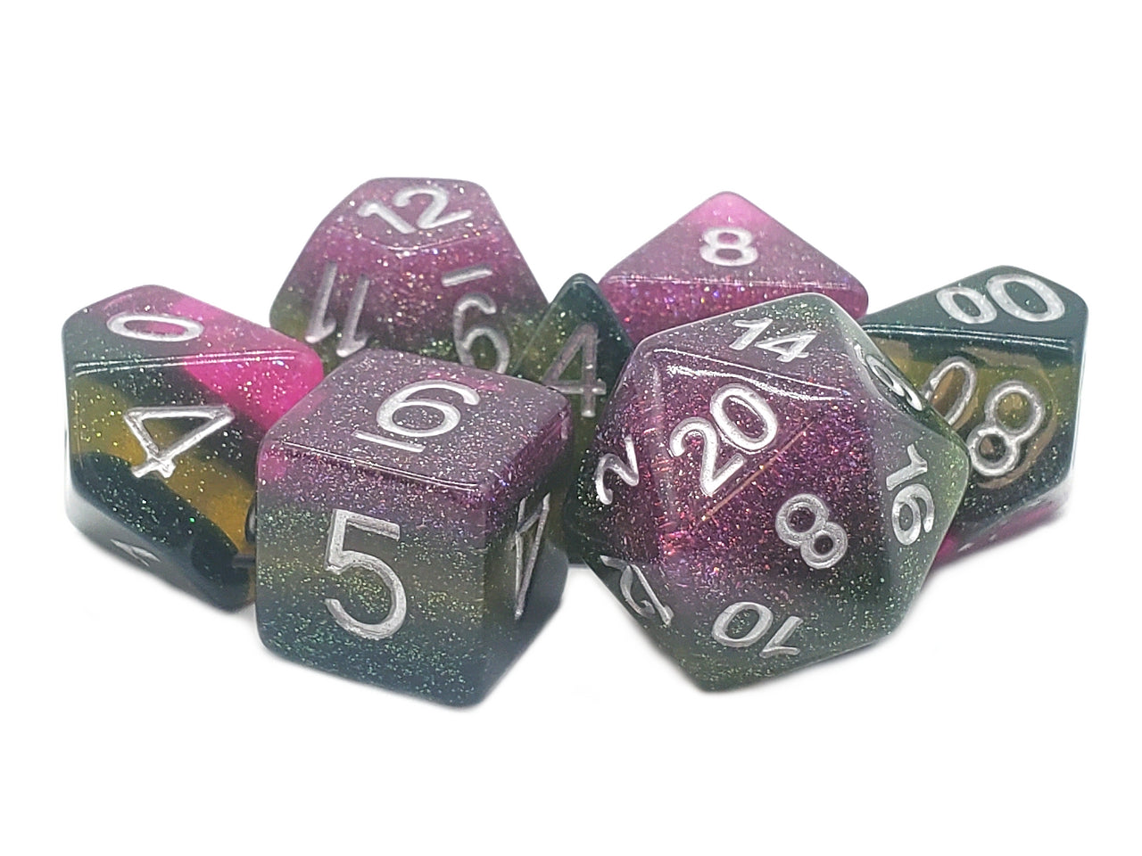 Old School 7 Piece DnD RPG Dice Set: Gradients - Grapevine | Deep Dive Games St. Marys