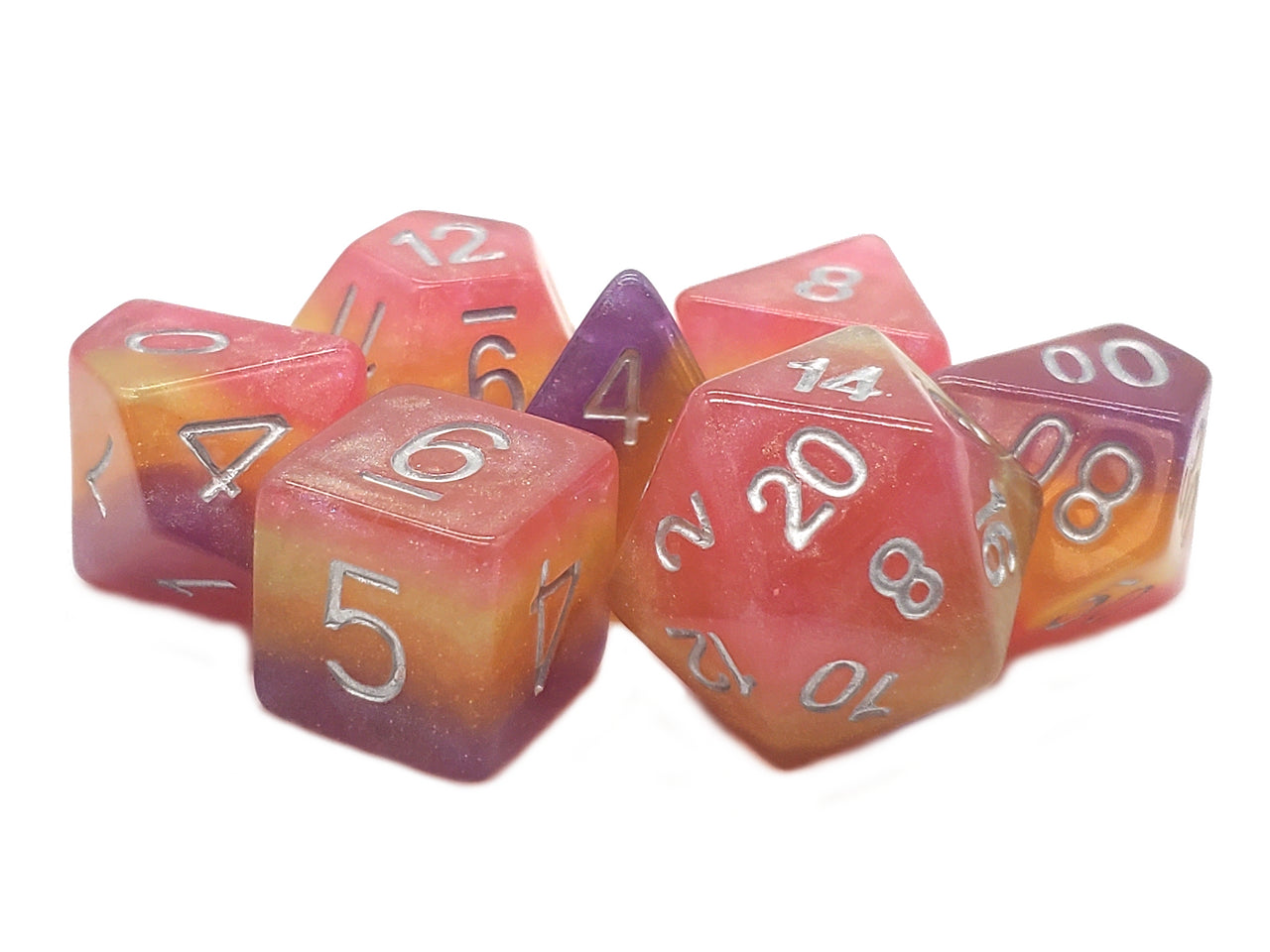 Old School 7 Piece DnD RPG Dice Set: Gradients - Hard Candy | Deep Dive Games St. Marys