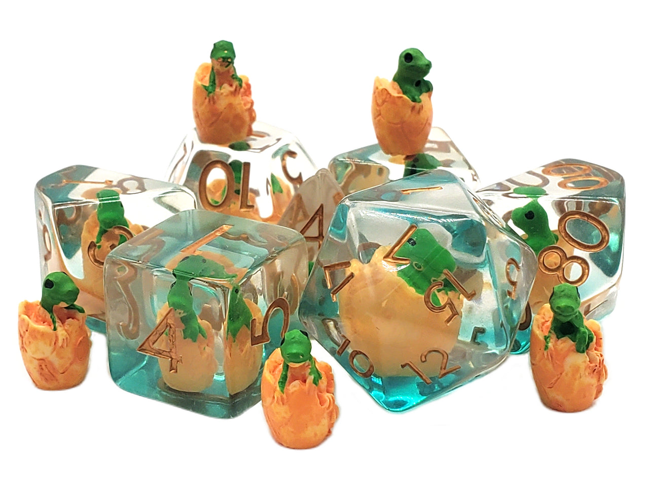 Old School 7 Piece DnD RPG Dice Set: Infused - Dragon Hatchling | Deep Dive Games St. Marys