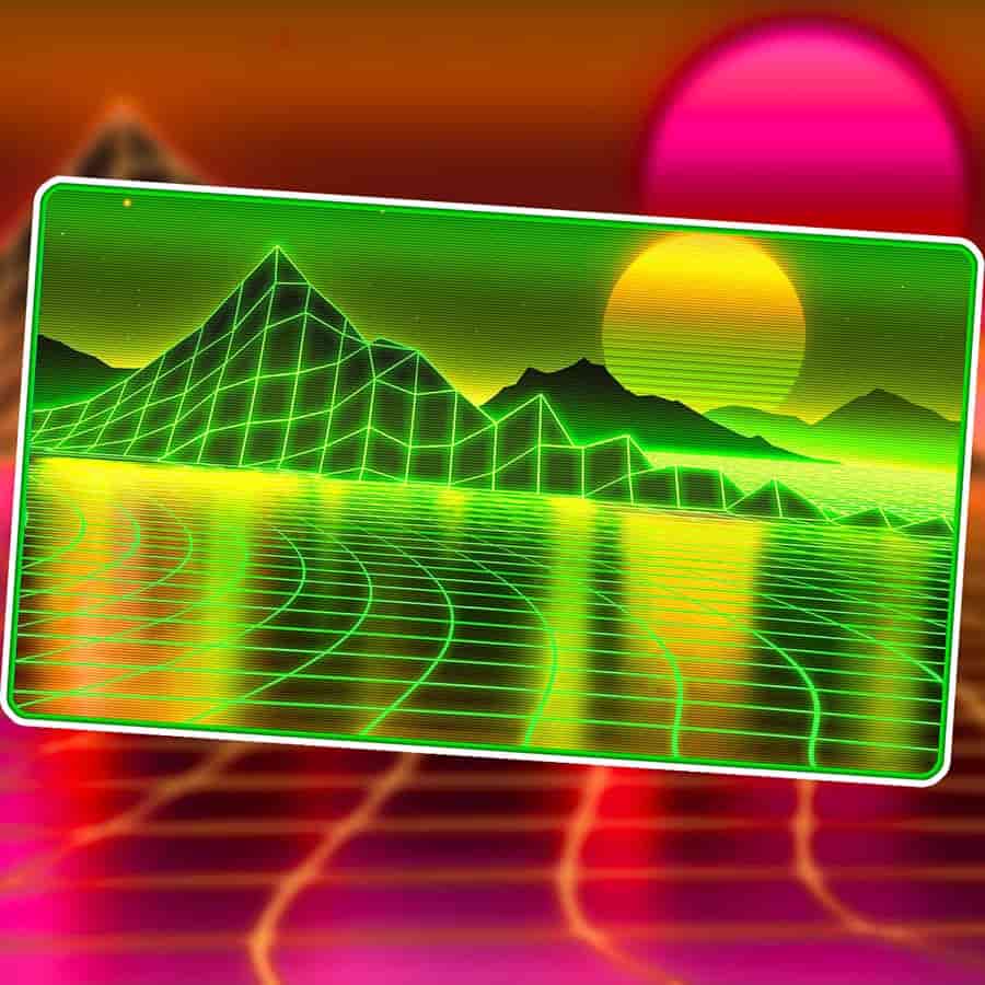 INFINITE BLACK: PREMIUM RETROWAVE PLAYMAT: ARTIFACT | Deep Dive Games St. Marys
