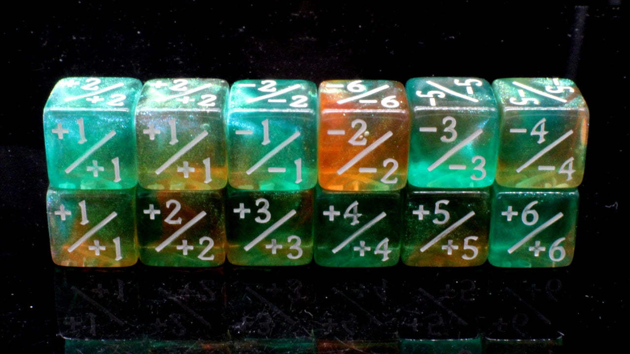 Old School Dice: +/- Counter Dice 12ct Set - Galaxy - Mystic Burst | Deep Dive Games St. Marys