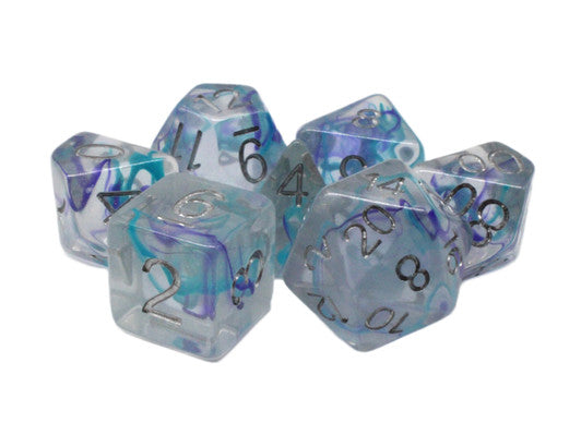 Old School 7 Piece DnD RPG Dice Set: Luminous Ocean Breeze | Deep Dive Games St. Marys