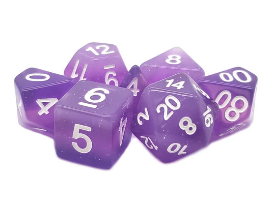 Old School 7 Piece DnD RPG Dice Set: Gradients - Purple Aurora | Deep Dive Games St. Marys