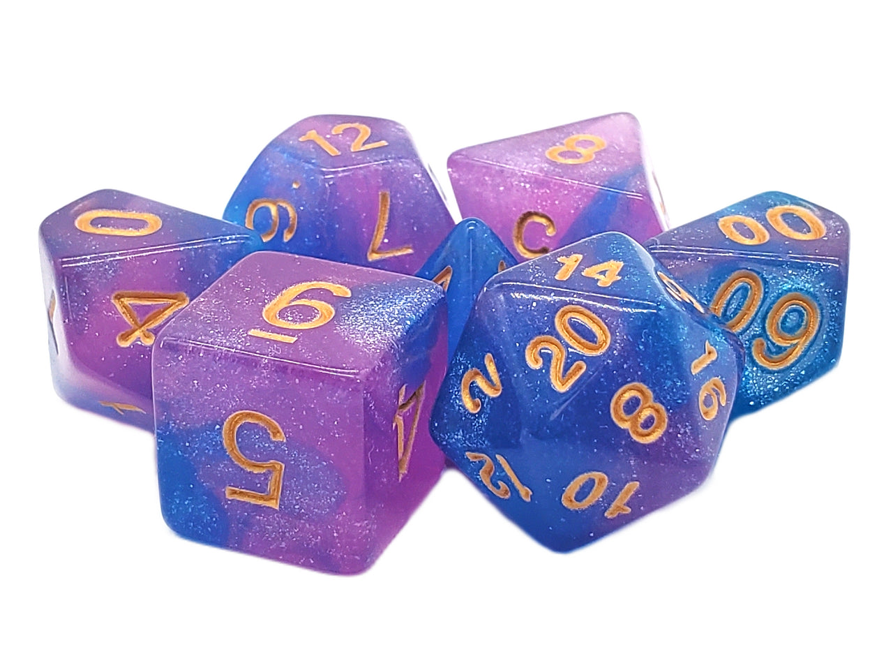 Old School 7 Piece DnD RPG Dice Set: Galaxy - Space Odyssey | Deep Dive Games St. Marys