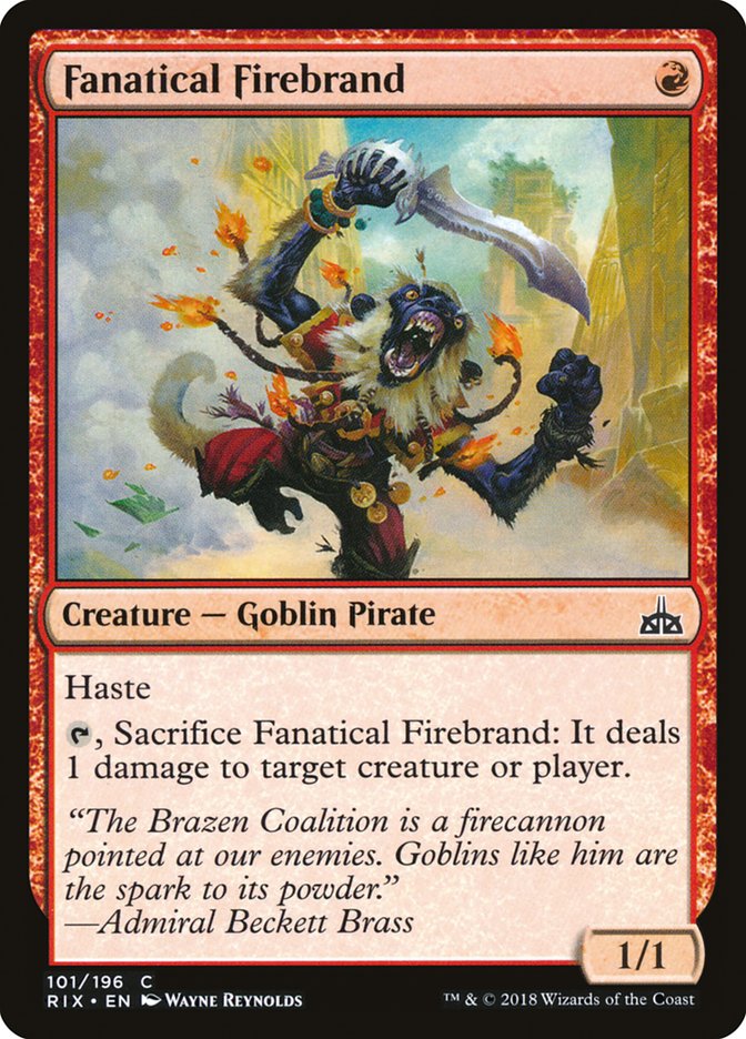 Fanatical Firebrand [Rivals of Ixalan] | Deep Dive Games St. Marys