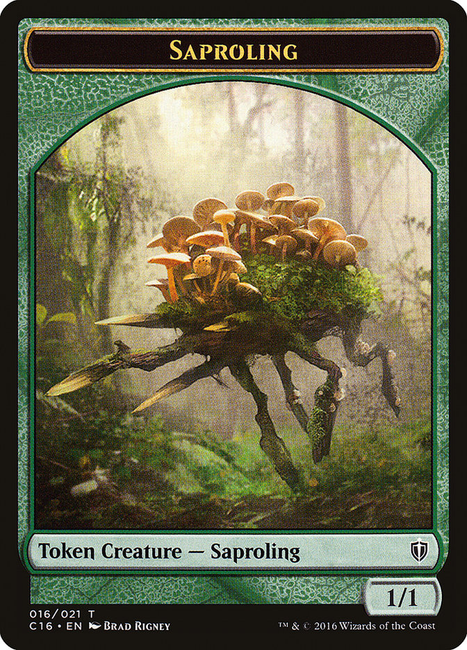 Saproling (016) // Spirit (006) Double-Sided Token [Commander 2016 Tokens] | Deep Dive Games St. Marys