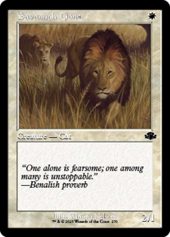 Savannah Lions (Retro) [Dominaria Remastered] | Deep Dive Games St. Marys