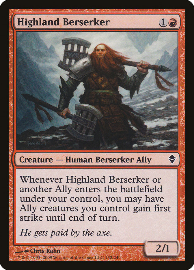 Highland Berserker [Zendikar] | Deep Dive Games St. Marys