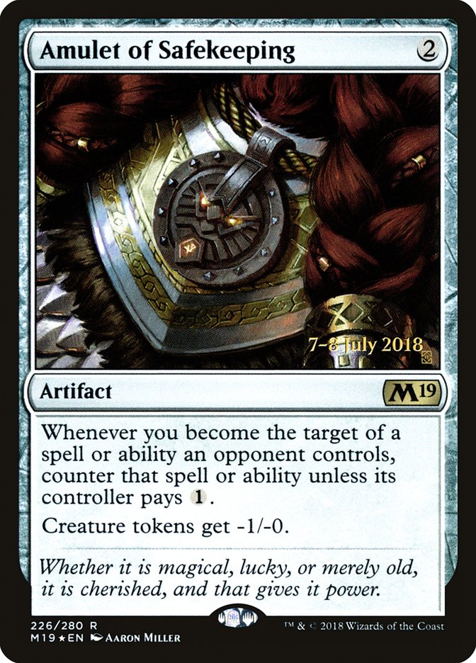 Amulet of Safekeeping [Core Set 2019 Prerelease Promos] | Deep Dive Games St. Marys