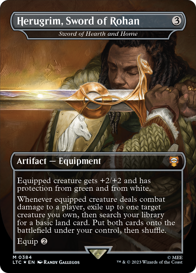 Sword of Hearth and Home - Herugrim, Sword of Rohan (Surge Foil Realms and Relics) [The Lord of the Rings: Tales of Middle-Earth Commander] | Deep Dive Games St. Marys