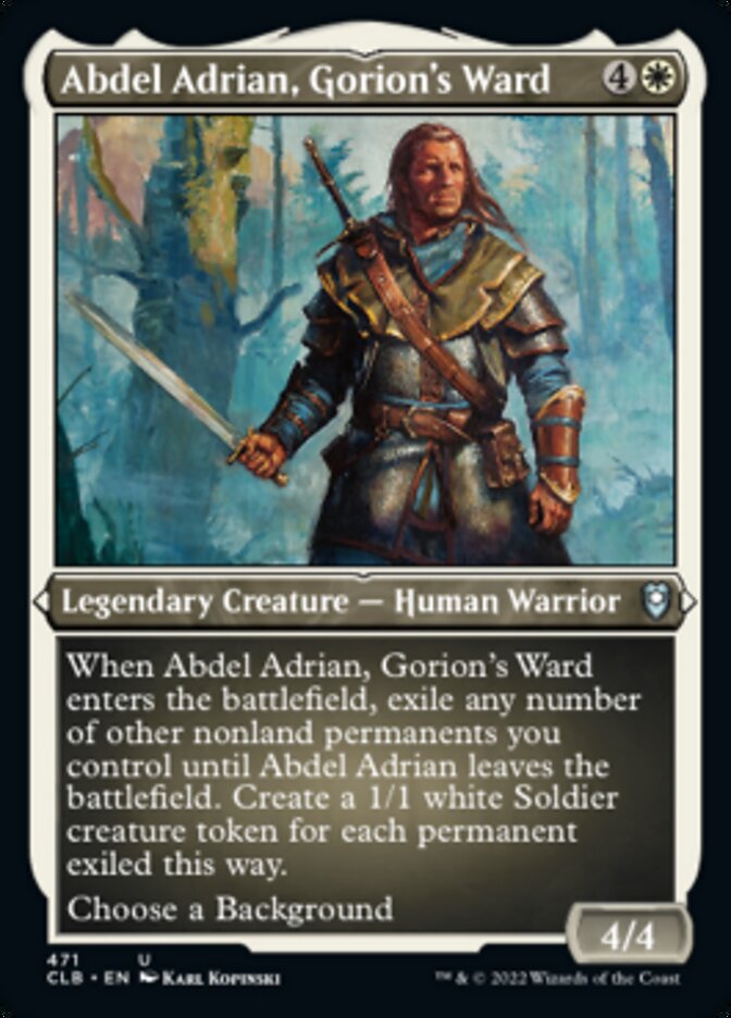 Abdel Adrian, Gorion's Ward (Foil Etched) [Commander Legends: Battle for Baldur's Gate] | Deep Dive Games St. Marys