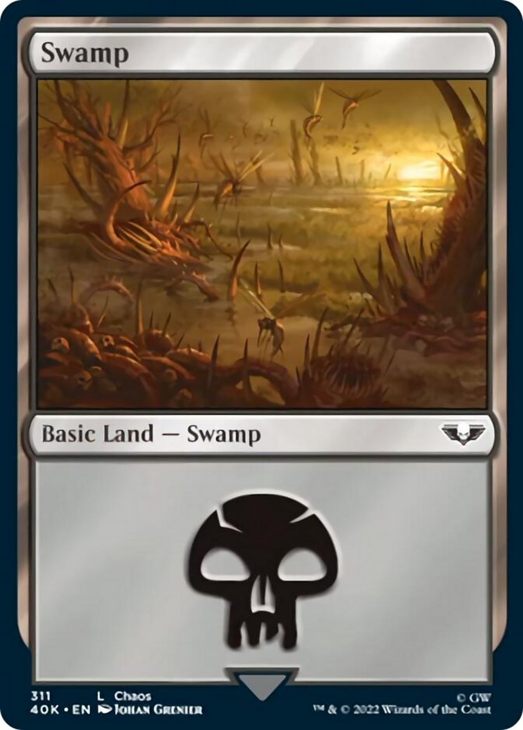 Swamp (311) (Surge Foil) [Warhammer 40,000] | Deep Dive Games St. Marys