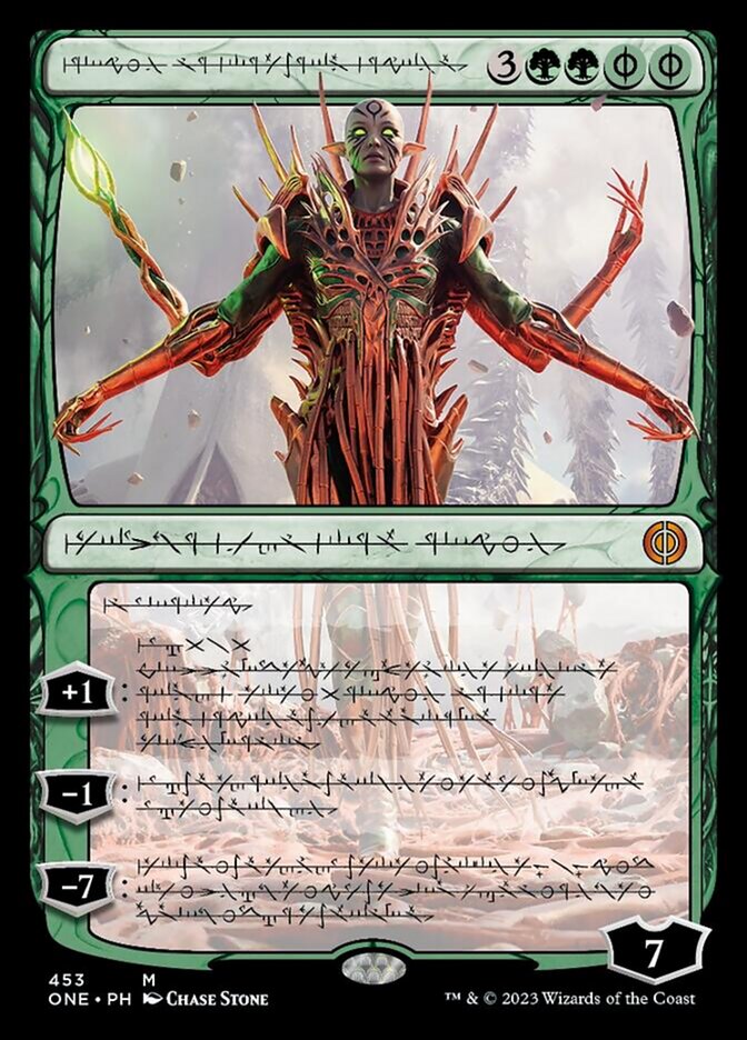 Nissa, Ascended Animist (Phyrexian Step-and-Compleat Foil) [Phyrexia: All Will Be One] | Deep Dive Games St. Marys