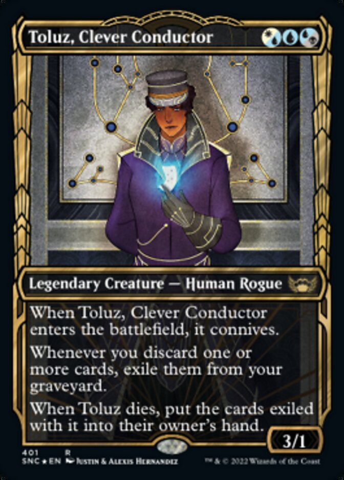 Toluz, Clever Conductor (Showcase Golden Age Gilded Foil) [Streets of New Capenna] | Deep Dive Games St. Marys