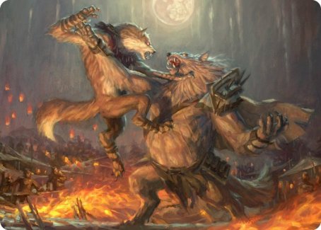 Duel for Dominance Art Card [Innistrad: Midnight Hunt Art Series] | Deep Dive Games St. Marys
