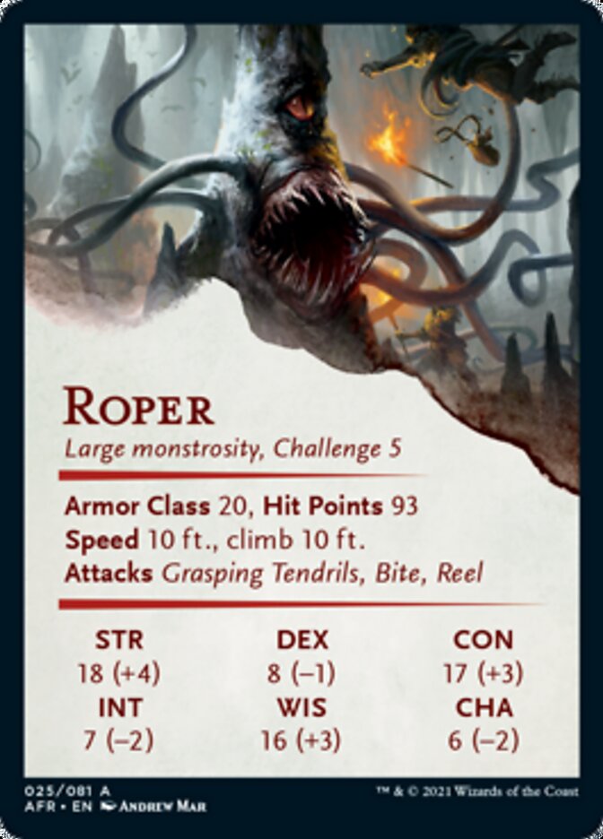 Roper Art Card (Gold-Stamped Signature) [Dungeons & Dragons: Adventures in the Forgotten Realms Art Series] | Deep Dive Games St. Marys