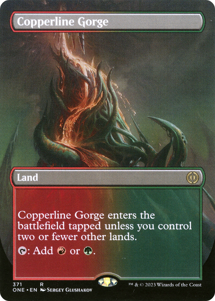 Copperline Gorge (Borderless Alternate Art) [Phyrexia: All Will Be One] | Deep Dive Games St. Marys