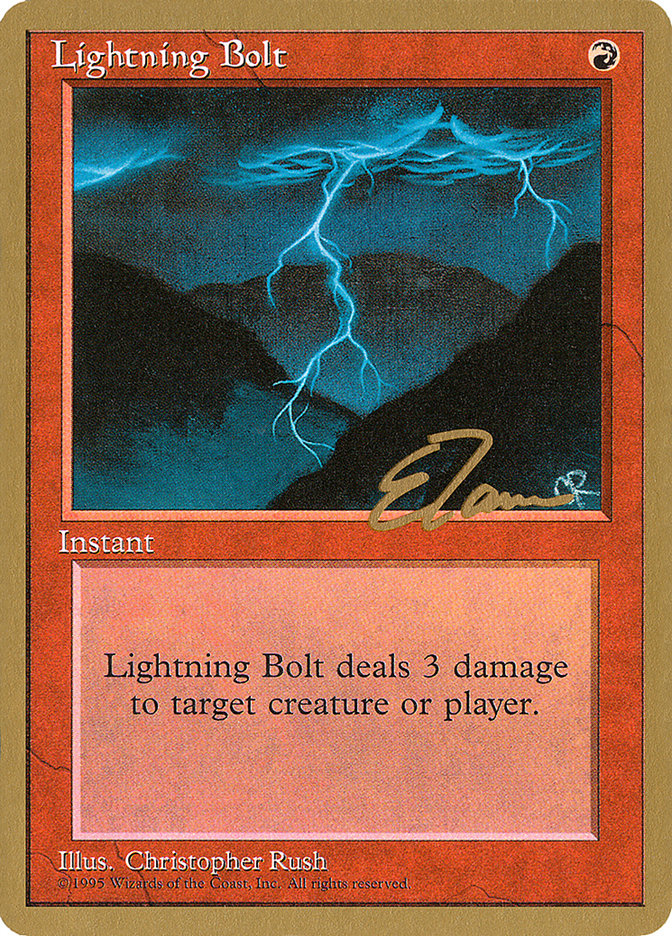 Lightning Bolt (Eric Tam) [Pro Tour Collector Set] | Deep Dive Games St. Marys