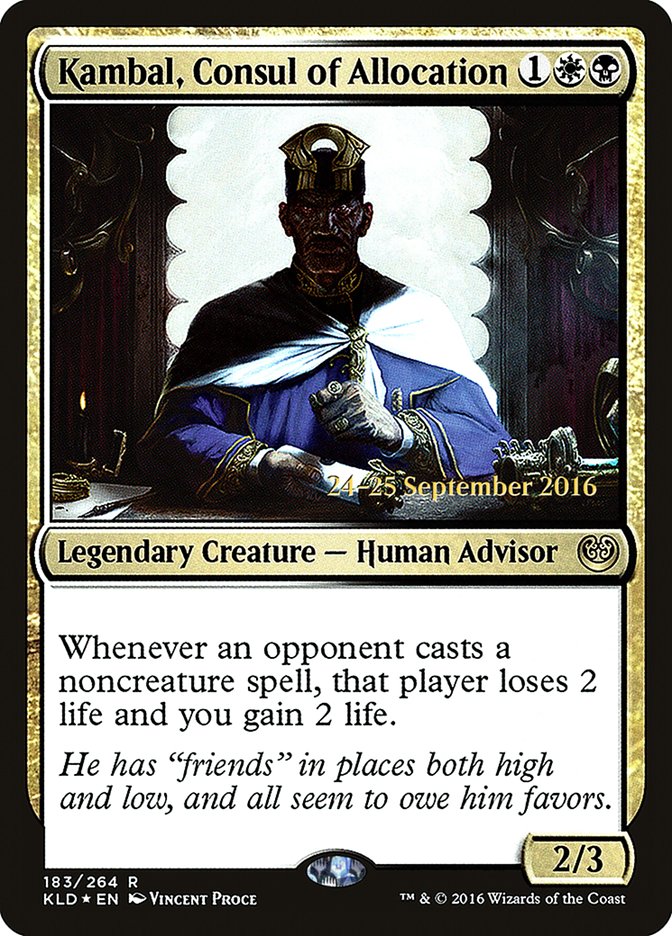 Kambal, Consul of Allocation [Kaladesh Prerelease Promos] | Deep Dive Games St. Marys