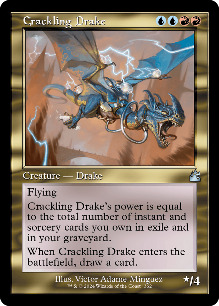 Crackling Drake (Retro Frame) [Ravnica Remastered] | Deep Dive Games St. Marys