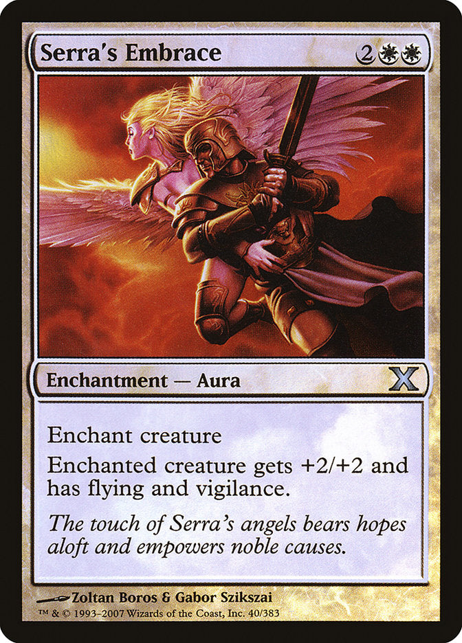 Serra's Embrace (Premium Foil) [Tenth Edition] | Deep Dive Games St. Marys