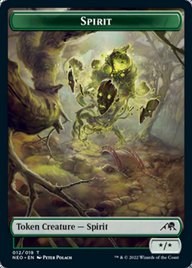 Spirit (002) // Spirit (012) Double-Sided Token [Kamigawa: Neon Dynasty Tokens] | Deep Dive Games St. Marys