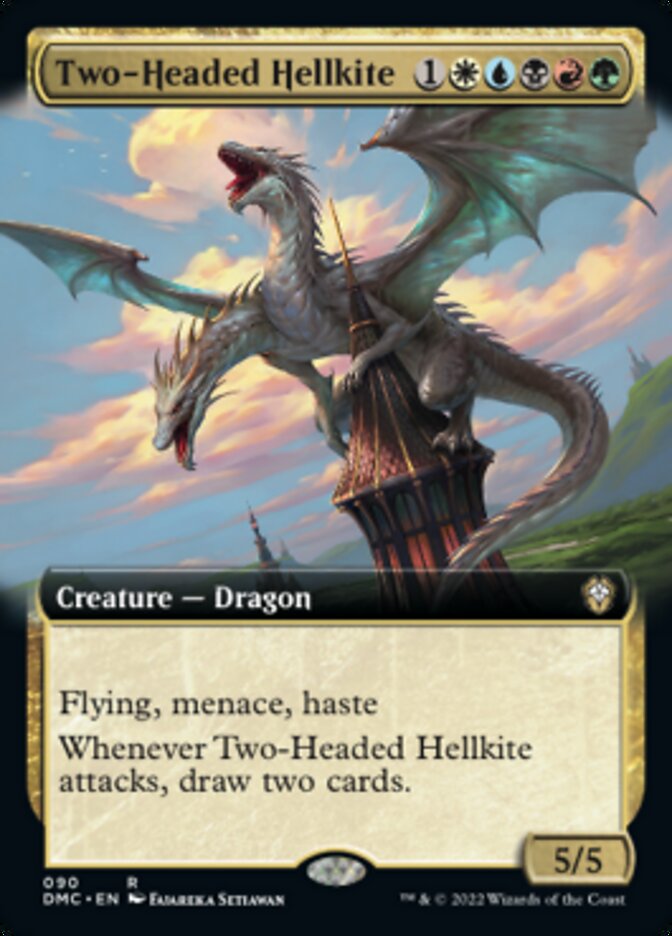 Two-Headed Hellkite (Extended Art) [Dominaria United Commander] | Deep Dive Games St. Marys