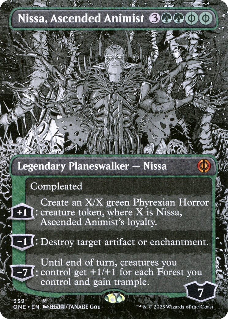 Nissa, Ascended Animist (Borderless Manga) [Phyrexia: All Will Be One] | Deep Dive Games St. Marys