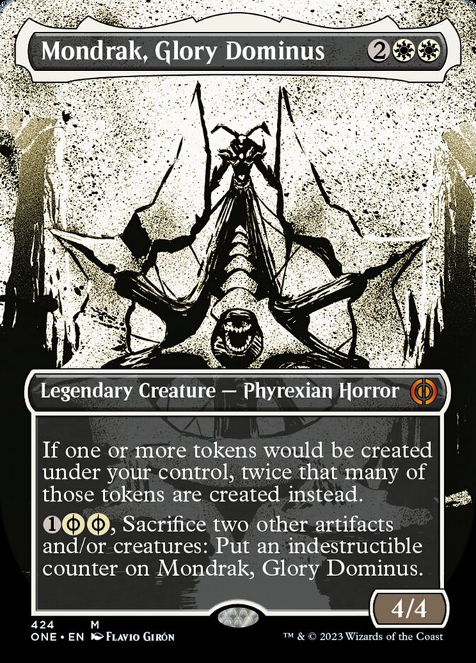 Mondrak, Glory Dominus (Borderless Ichor Step-and-Compleat Foil) [Phyrexia: All Will Be One] | Deep Dive Games St. Marys
